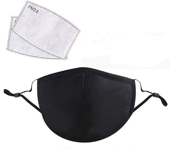 My Protection Plus 3 Layers 100% Cotton Protective Mask + Two PM2.5 Filters (Black)